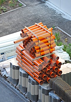 Stacked PVC pipe