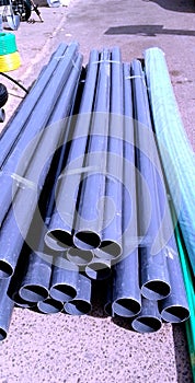 Stacked of pvc pipe