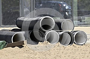 Stacked PVC pipe