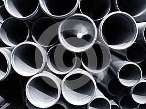 Stacked PVC pipes