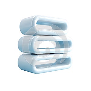 Stacked Rectangular Shapes With Rounded Edges On White Background abstract blue