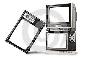 Stacked retro televisions