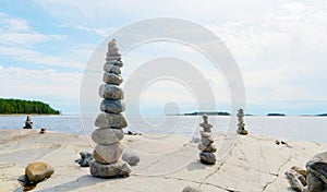 Stacked Rocks balancing, stacking with precision.