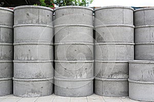 Stacked round cement block circles for sale