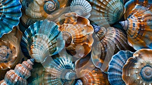 Stacked Seashells on Beach