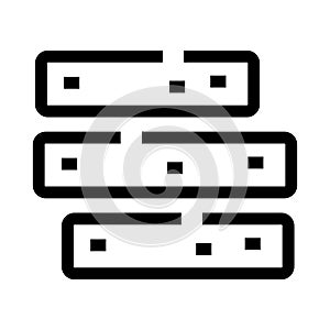Stacked server rack icon representing data processing