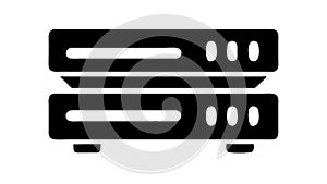 Stacked Server Racks Data Center Icon, vector design Generative AI