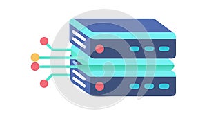 Stacked Servers Data Center Network Vector Art, vector design Generative AI