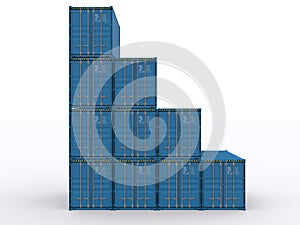 Stacked Shipping Container isolated