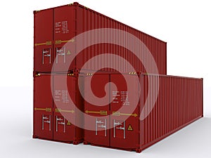 Stacked Shipping Container isolated