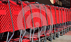 Stacked shopping carts