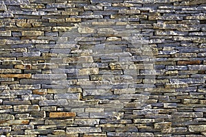 Stacked slate bricks wall texture