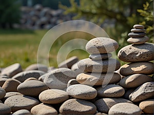 Stacked Smooth River Stones photo