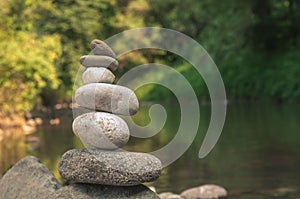 Stacked spa stones