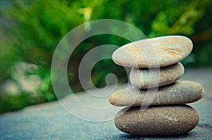 Stacked spa stones