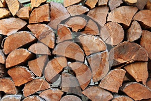 Stacked, split, fire wood
