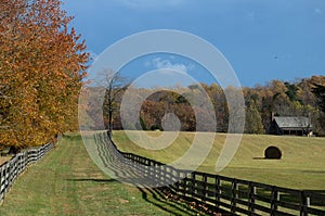 Stacked split-rail fences and farm fields - Appomattox, Virginia