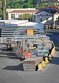 Stacked steel metal sheet, roll and wire