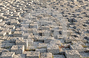 Stacked Stone pavement with different height.