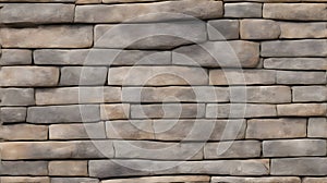 Stacked stone wall background horizontal generated by Ai