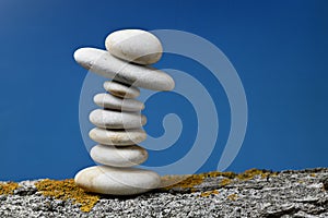 Stacked stones keeping balance photo