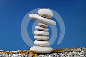 Stacked stones keeping balance photo