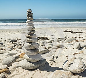 Stacked stones by the Ocean.