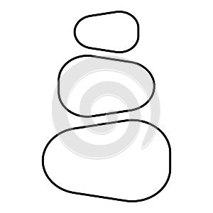 Stacked stones Stack stones Zen stone tower Spa stones stack icon black color outline vector illustration flat style image