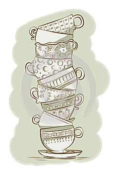 Stacked Teacups