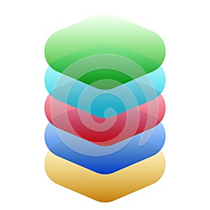 Stacked tower abstract server, HDD, hosting or building construction icon