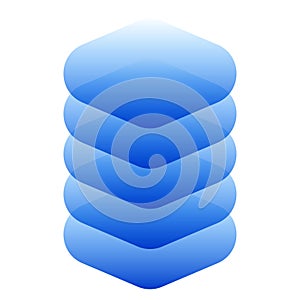 Stacked tower abstract server, HDD, hosting or building construction icon