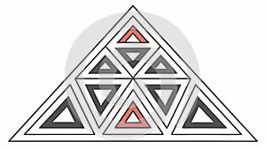 Stacked Triangle Pattern, Geometric Design Element, vector design Generative AI