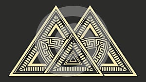 Stacked triangle pattern, geometric vector design art element Generative AI