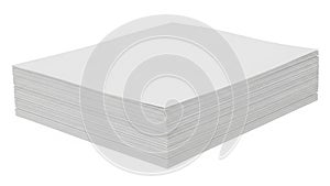 Stacked white paper sheets forming a rectangular block