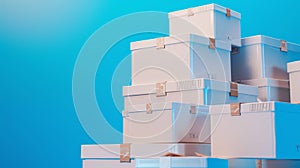 The stacked white storage boxes.AI generated image