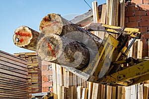 Stacked Wood Pine Timber