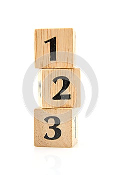 Stacked wooden blocks with numbers