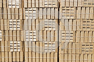 Stacked wooden crates