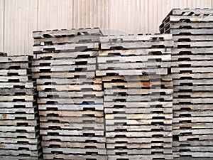 Stacked Wooden Palettes photo