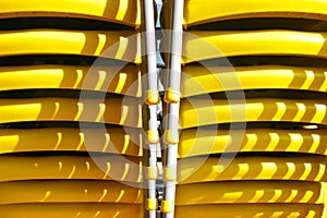 Stacked Yellow Chairs Close-up photo