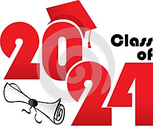 Class of 2024 stacked graphic red