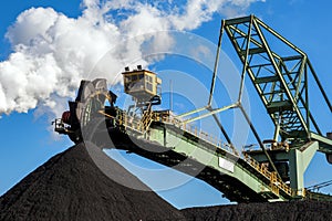 Stacker-reclaimer coal handling industry photo
