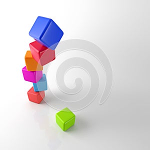 Stacking colorful cubes