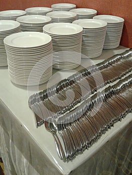 Stacking plates n forks