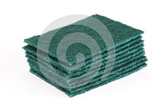 Stacking scouring pads for kitchen cleaning