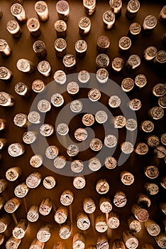 Stacking wine cork background with vintage years