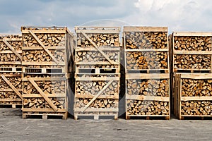 Stacking wood for firewood