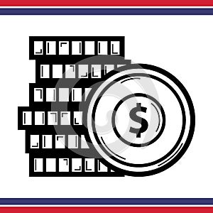 Stackofcoins. Vector illustration decorative design