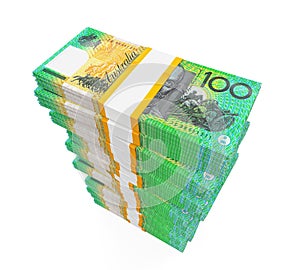 Stacks of 100 Australian Dollar Banknotes