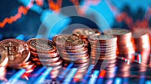 The bitcoin coin stacks.AI generated image